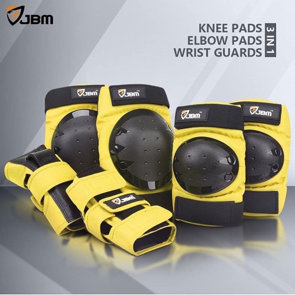 NEW WITHOUT TAGS, never worn JBM child knee, elbow and wrist guards in yellow - Picture 3 of 7